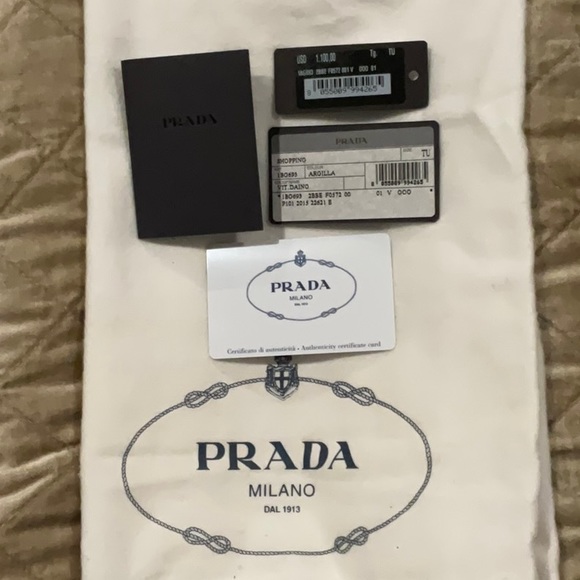 Prada Vitello Daino Gray Leather Satchel - Picture 15 of 15